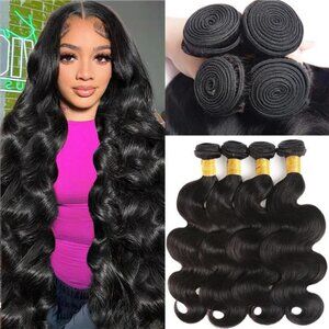 12A Human Hair Bundles 20 22 24 26 Inch Body Wave 100% Unprocessed Brazilian